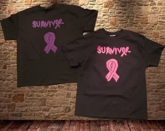 Survivor Ribbon Tee - Domestic Violence/Breast Cancer