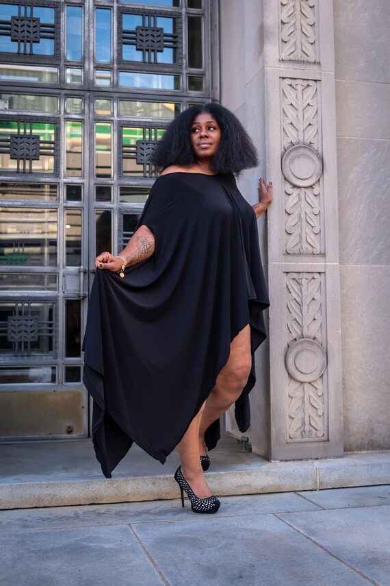 SavvyChicClothingCo Off Shoulder Cape Dress w Pockets Sale