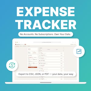 Personal Expense Tracker – Offline HTML Budget Planner - Finance Goals (No Subscriptions)
