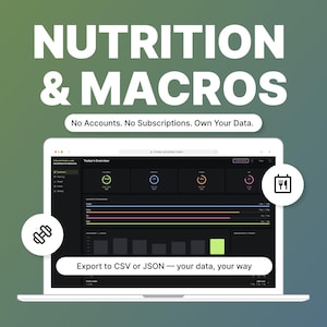 Näringsmakrospårare | Kaloriviktlogg (digital nedladdningsbar HTML-app)