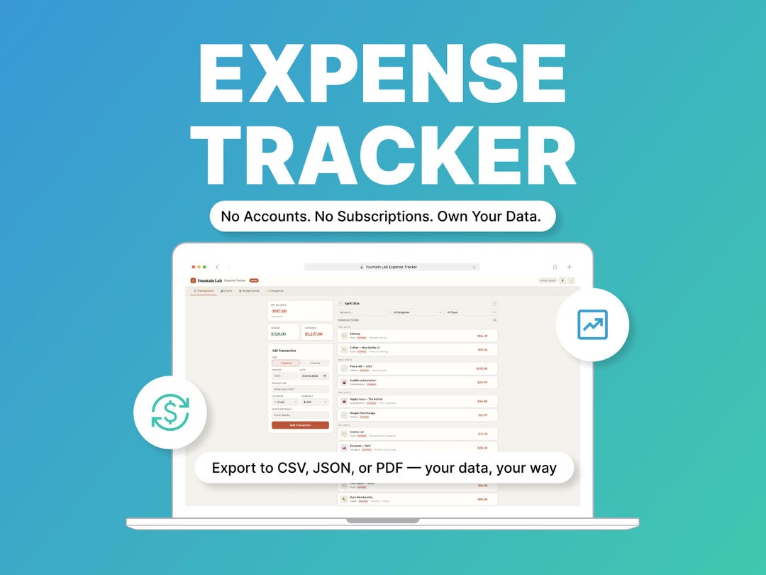 Personal Expense Tracker – Offline HTML Budget Planner - Finance Goals ...