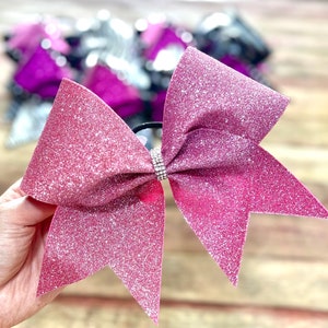Pink Cheer Bow - Glitter Bow - Competition Bow - Three Inch Bows - Breast Cancer Awareness Bow - Cheerleading Bow - Glitzy Bow - Dance Bow