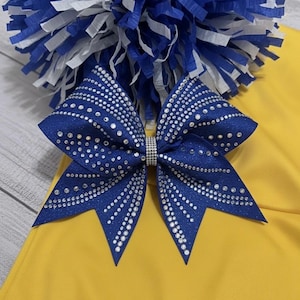 Royal Blue Rhinestone Cheer Bow | Custom Glitter Cheer Bow | Competition Cheer Hair Bow | Sparkly Team Bow | Dance & Cheer Accessories