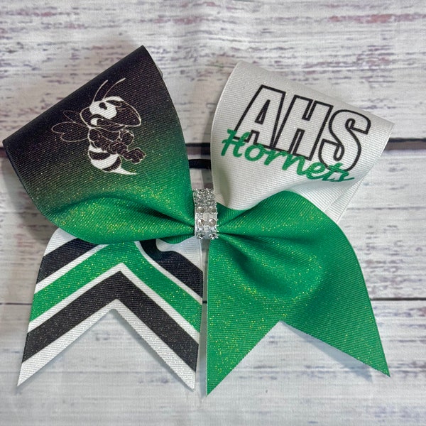 Custom Sublimated Cheer Bow - Three Inch Bows - Cheer Bows - Dance Bow - Cheerleading Bow - Team Bows - Competition Bow - Glitter Bow