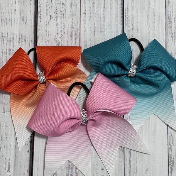 Ombré Matte Cheer Bow - Try Out Bow - Simple Bows - 3inch Bows - Cheer Bows - Cheerleading Bow - Dance Bow - Competitie Bow