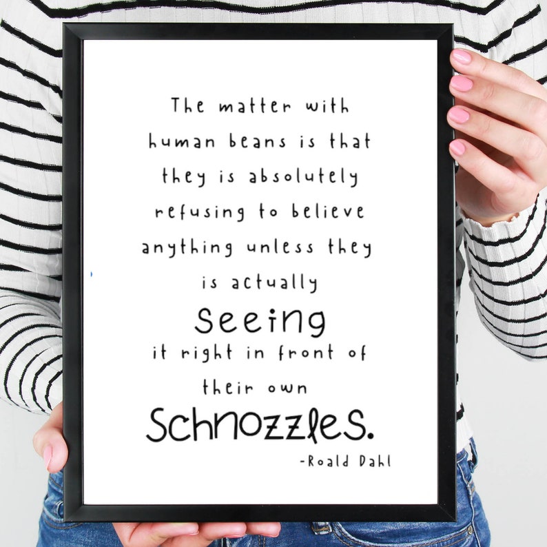 roald dahl bfg quote nursery print typography print etsy