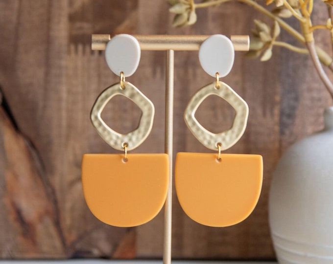 Modern Earrings, Pop of Color Earrings, Drop Earrings, Fall Earrings