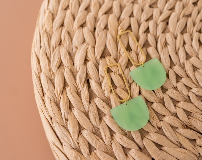 Mint green earrings, Mint earrings, Modern earrings, Statement earrings