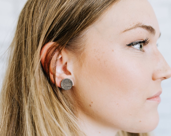 Stud earrings, Large stud earrings, Leather stud earrings, statement earrings