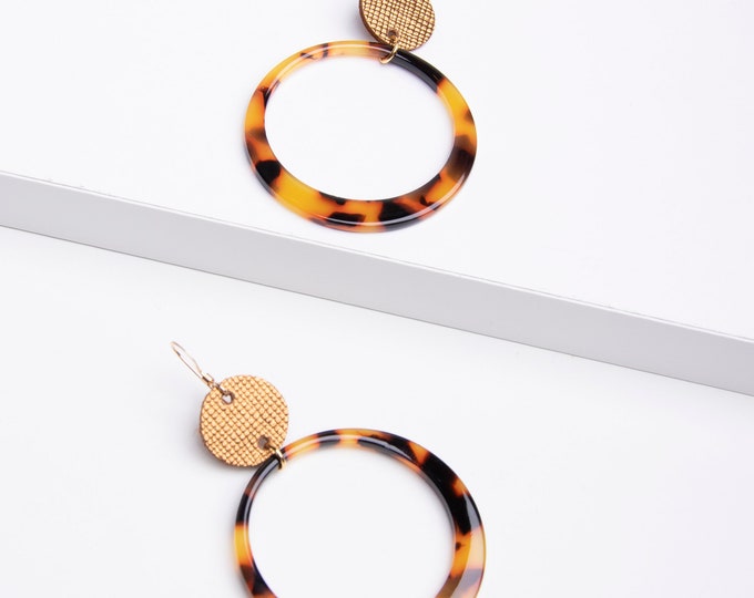 Resin Hoop Earrings, Acrylic Earrings, Statement Earrings, Hoop Earrings