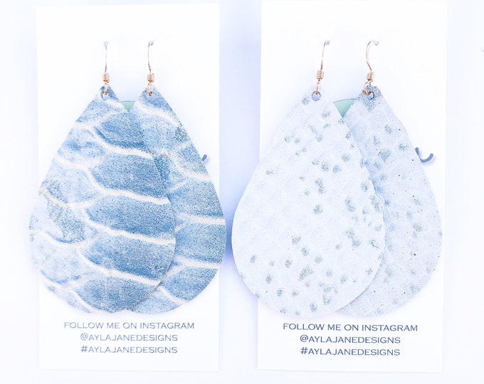 Reptile Teardrop Earrings, Statement Earrings