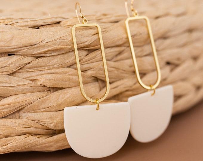 Gold + Cream Earrings