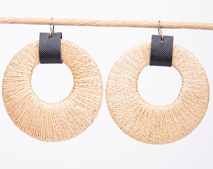 Woven earrings, statement earrings, Statement hoops