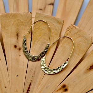 Gold or Silver plated hoop earrings, hammered earrings, hoop earrings