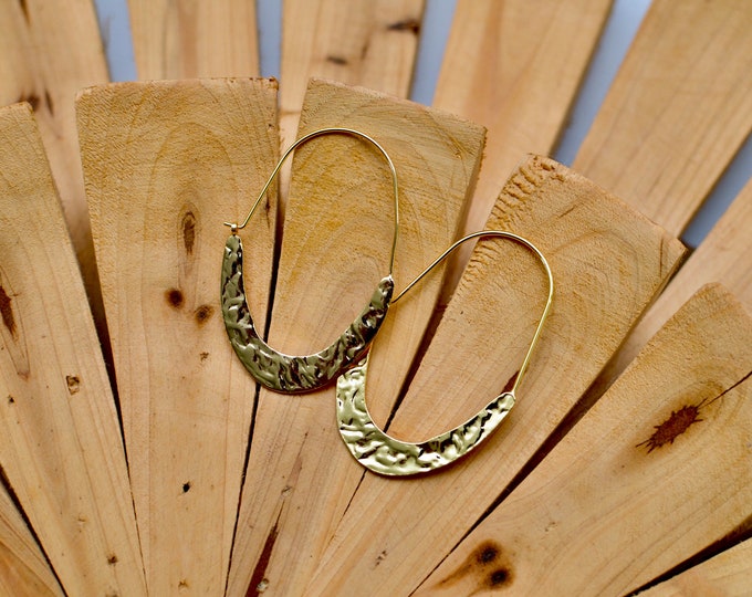 Gold or Silver plated hoop earrings, hammered earrings, hoop earrings