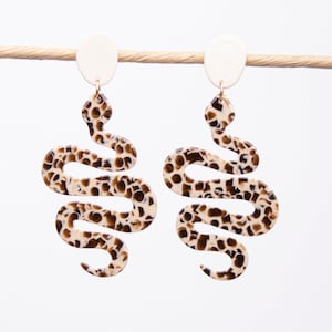 Snake earrings, acrylic earrings, snake drop earrings