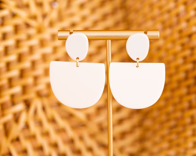 Cream earrings, lightweight earrings, drop earrings, statement earrings