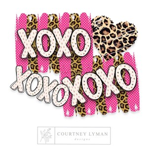 Valentinstag PNG Bundle: Leopard Herz, XOXO Doodle Designs (Digitaler Download)