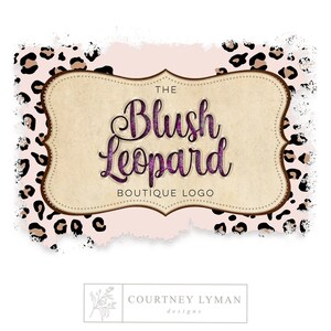 Blush Leopard Logo: Blank Rustic Boutique Design (PNG + JPEG Digital Download)