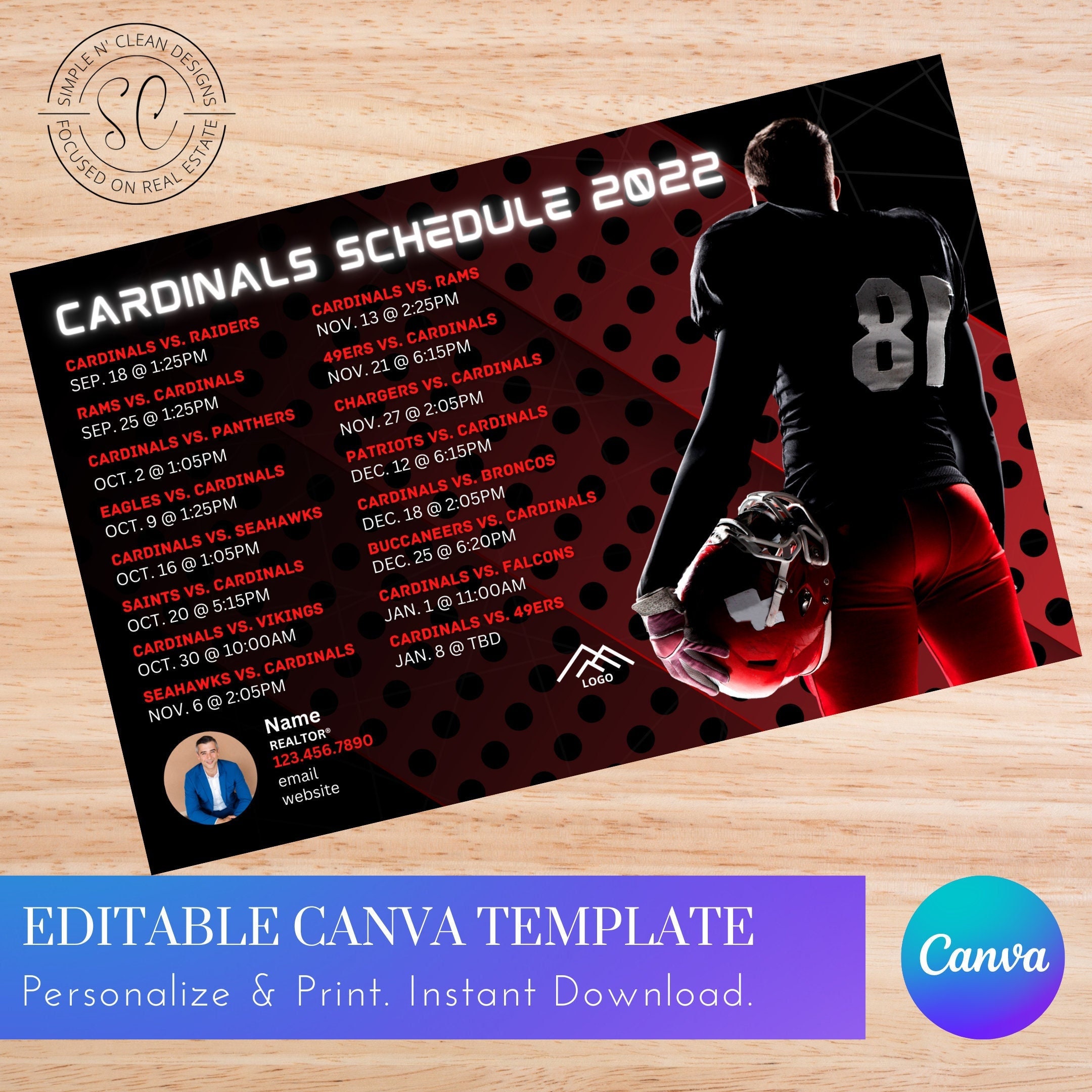 UofL University of Louisville Cardinals 2011 Football Schedule Poster