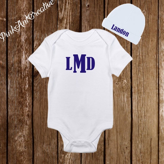 Personalized bodysuit or T-shirt Monogram with name and bowtie