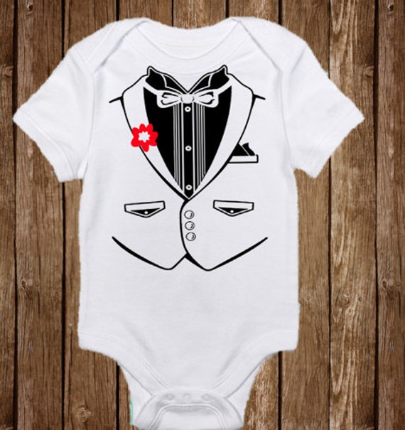 Baby Infant Onesie Bodysuit Shirt Shower Gift Tuxedo Design