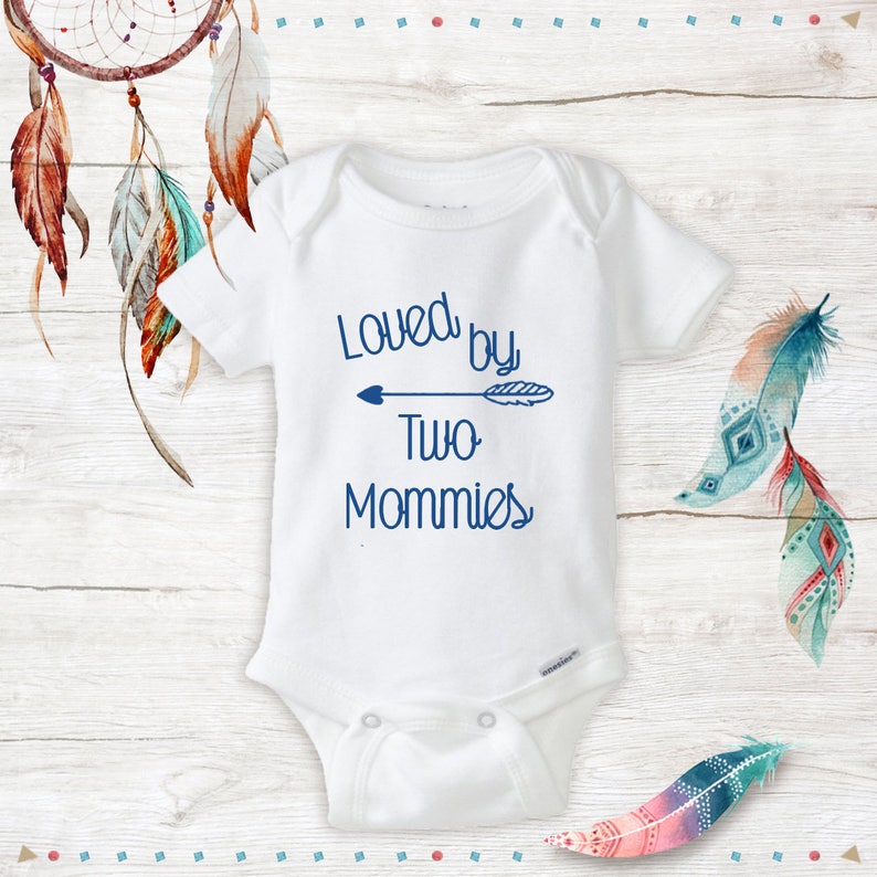 Unisex Loved By Two Mommies Onesies Lesbian Moms LGBT Baby Etsy