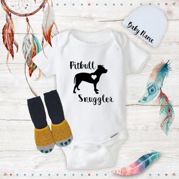 Newborn Baby Organic Coverall I Love My Pitbull Staffy Terrier Dog-1 Baby Rompers