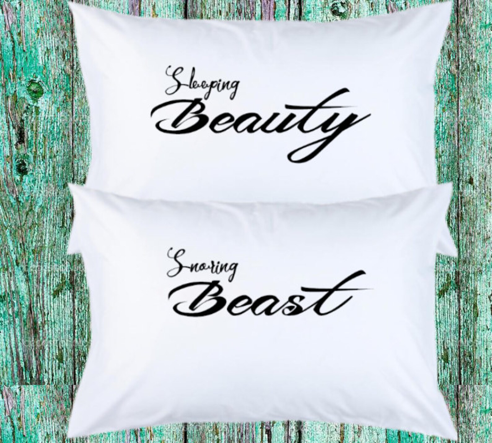 Sleeping Beauty Snoring Beast Couple Pillowcase Wedding Etsy