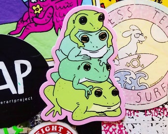 Frosch Stapel Sticker