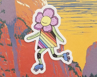 Queer Flower Power Skater Aufkleber