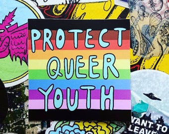 Proteger a la juventud queer Pegatina