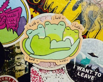 Froggie Hug Kreis Sticker