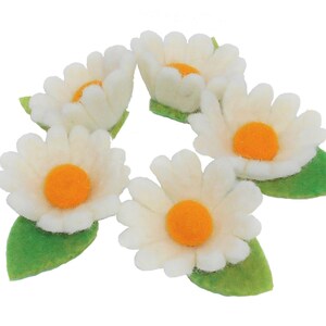 Blumen, Blüten, feine Merinowolle, handgefilzt, Form und Farbe wählbar, 5er Set Weiß