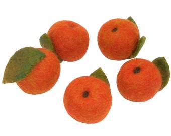 Apfel, Zierapfel, Filzäpfelchen, Filz, 5 Stück, 4 cm Durchmesser