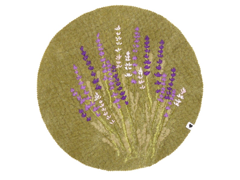 Sitzauflage, Lavendel, gefilzt, feine Merinowolle, 40 cm Durchmesser Bild 1