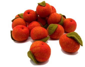 Apple, crabapple, felt apple, felt, 5 pieces, 4.50 cm diameter