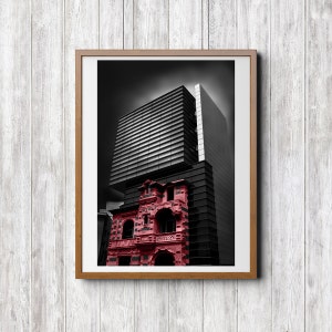 Minimal Rot, Fotografie, Print Download, schwarz weiß rot, Fine Art, Bürogebäude, Fotokunst, moderne Kunst, Home Office Decor Bild 2