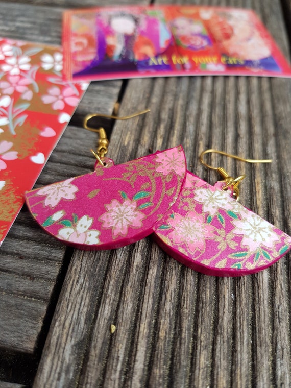Wooden Origami Earrings