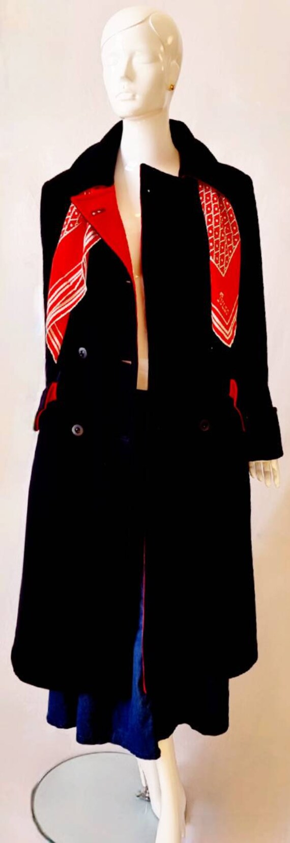 Vtg 60s Norma Tullo Fire Engine Red, White & Blac… - image 8