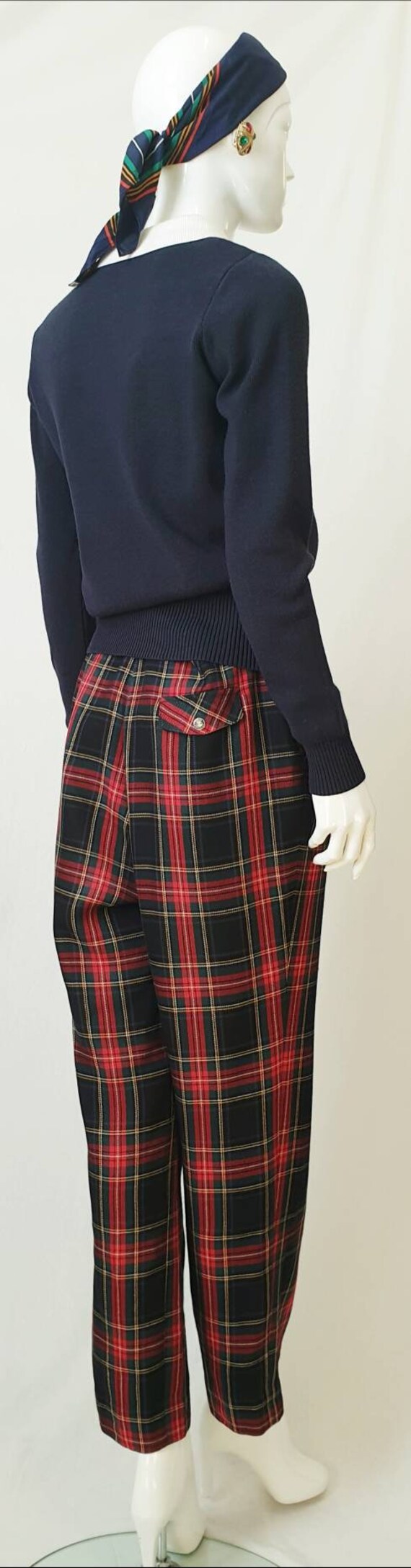 Vtg 80s Fine Soft Wool Tartan Plaid 