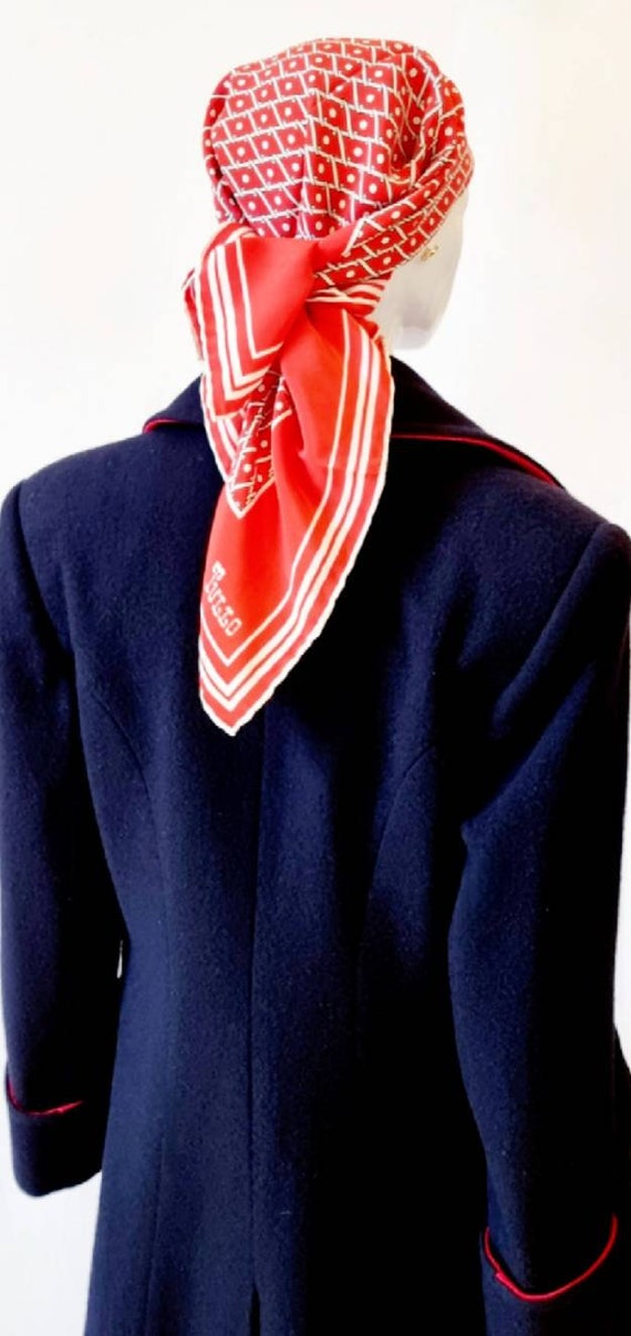 Vtg 60s Norma Tullo Fire Engine Red, White & Blac… - image 7