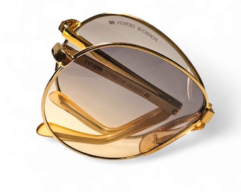 CARRERA PORSCHE DESIGN ビンテージ 折りたたみサングラス Vtg 80s Carrera Porsche Design 5626 10 Folding Sunglasses in 22K