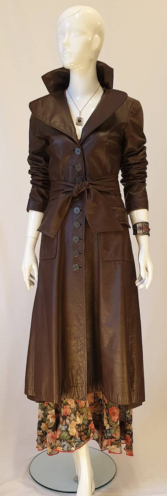 Vtg 70s Merivale Rich Chocolate Fit & Flare Long