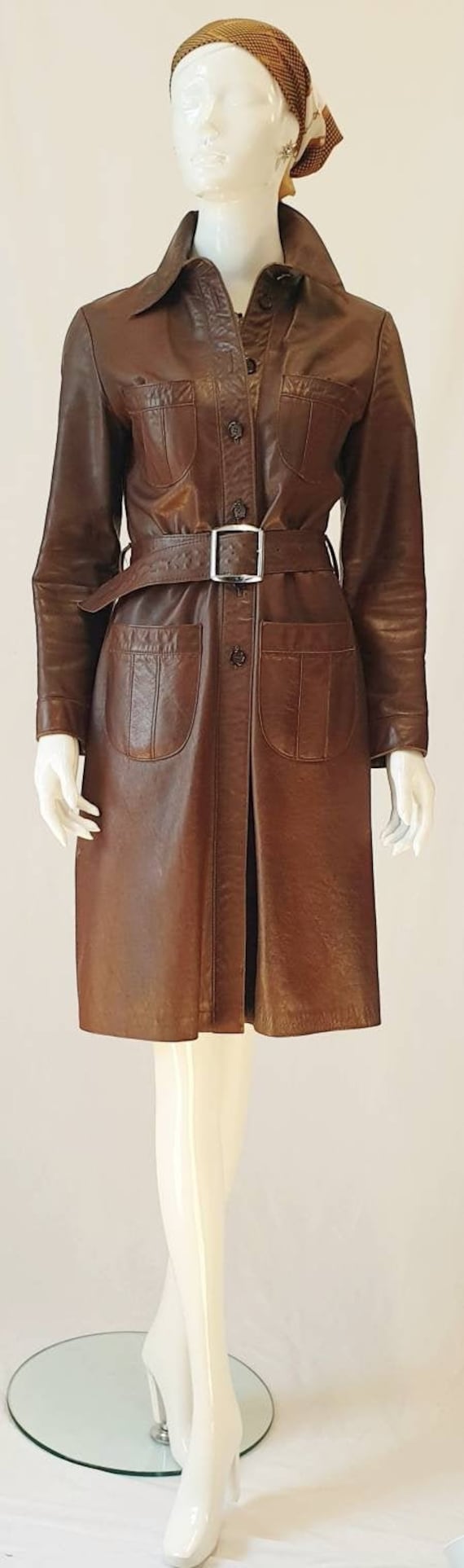 Vtg 70s Merivale Fitted Rich Chocolate Brown Leath