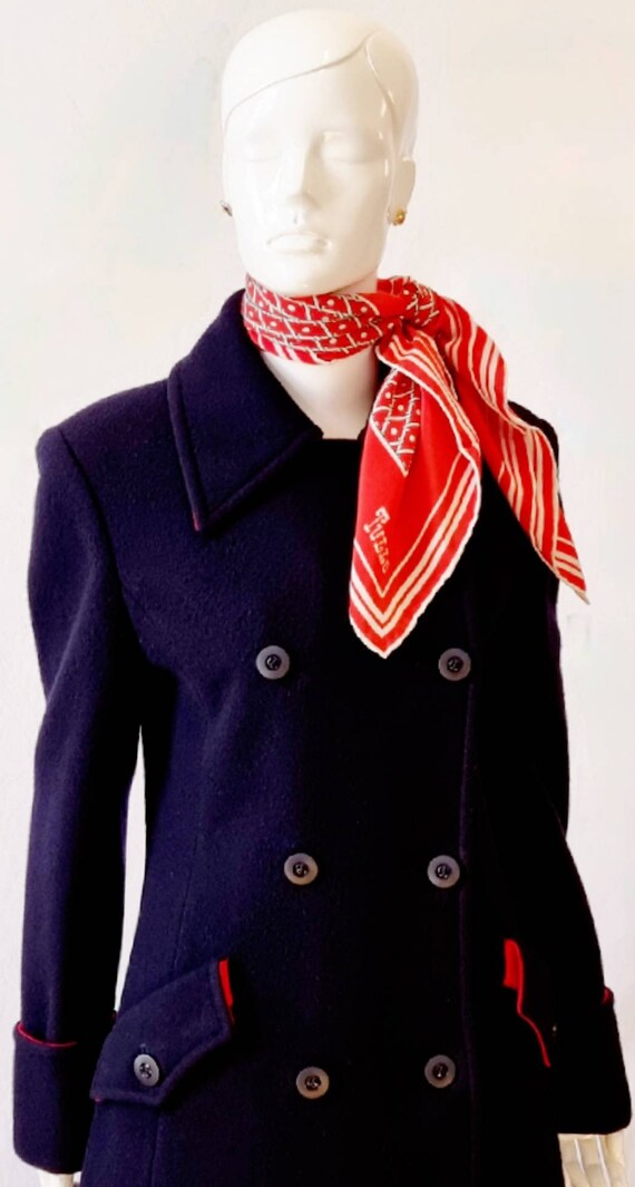 Vtg 60s Norma Tullo Fire Engine Red, White & Blac… - image 5