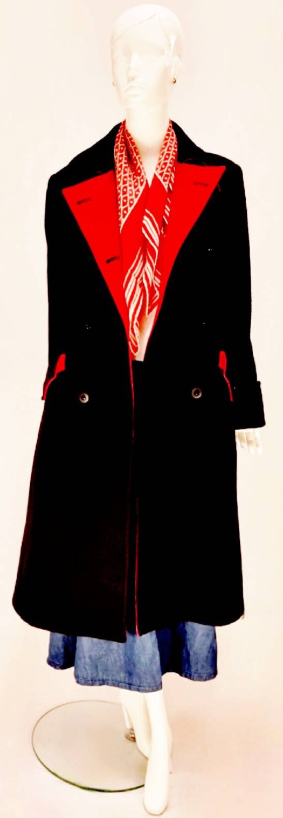 Vtg 60s Norma Tullo Fire Engine Red, White & Blac… - image 6