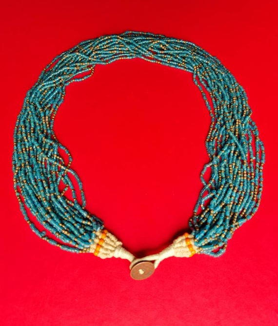 Antique Konyak Naga Tribal Turquoise Blue Chief Beads Venetian