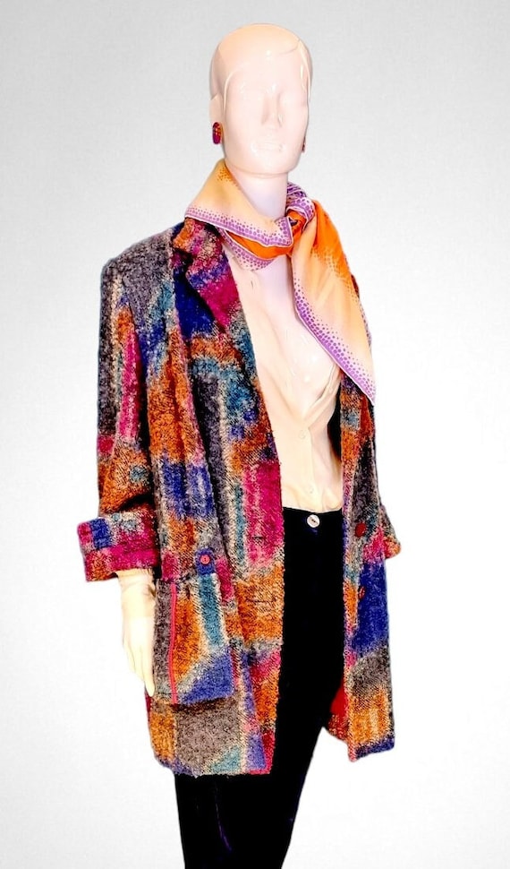 Vtg 60s M.Gantner Melbourne Mod Colourful Wool Moh