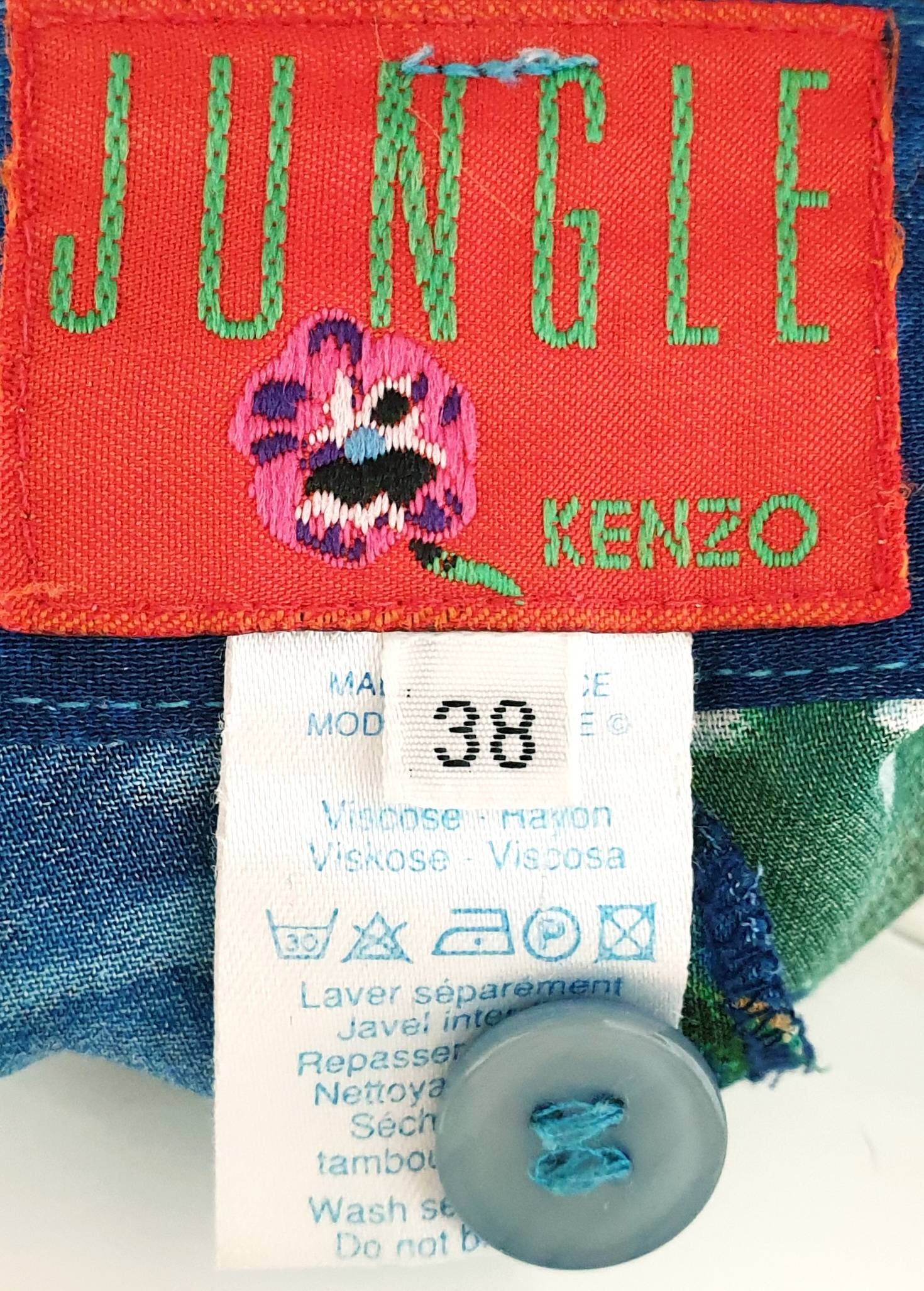 KENZO ’80 ヴィンテージ パンツ 80年代のヴィンテージKENZOジャングルフローイハイウエストワイド